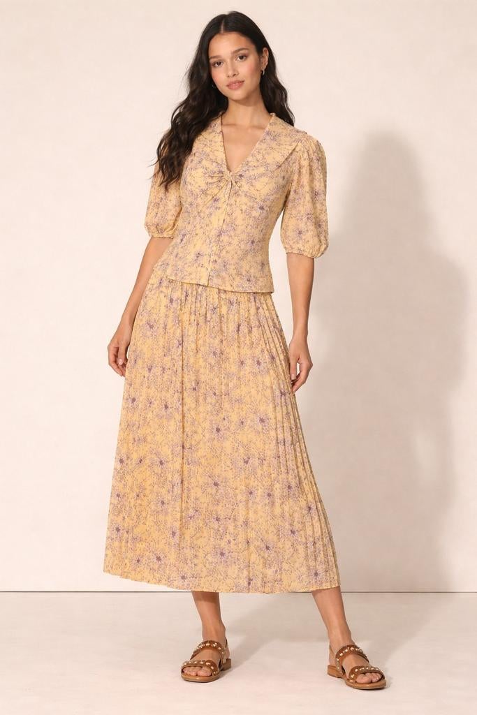 Sandro set plisse rok+blouse maat 1 34/36, Ophalen of Verzenden, Nieuw, Maat 34 (XS) of kleiner