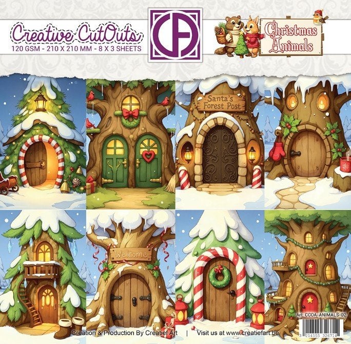 Creatief Art Creative CutOuts Christmas Animals boomhuisjes, Overige merken, Papier of Karton, ., Nieuw