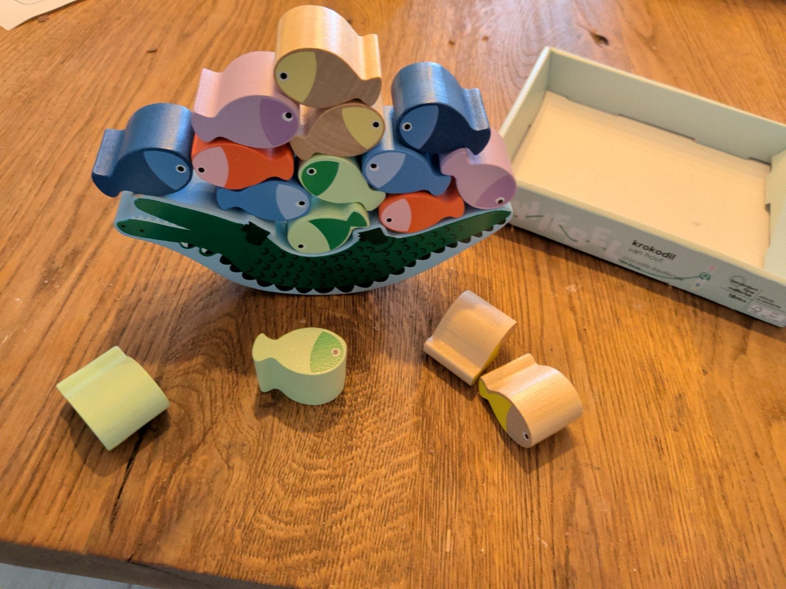 Hema Houten Krokodil Balansspel en Puzzel - Nieuw, Ophalen of Verzenden, Nieuw, Bouwen