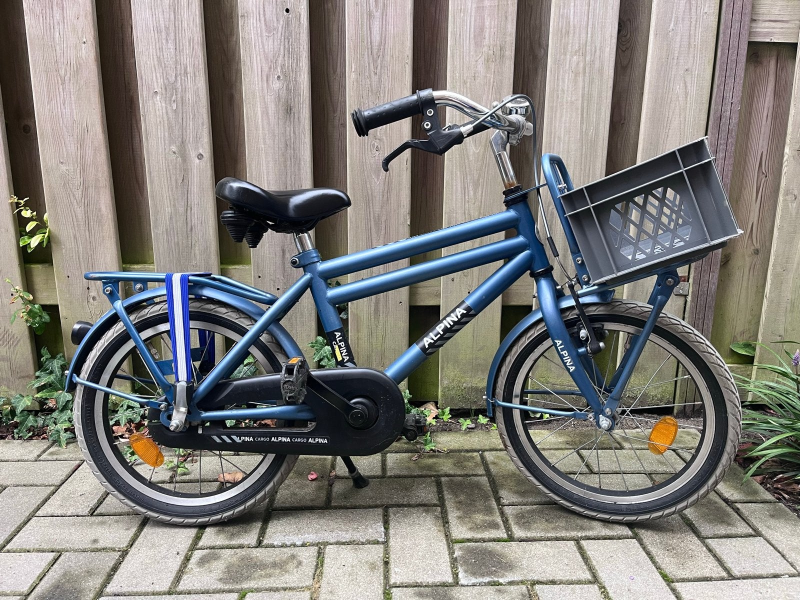 Alpina Cargo kinderfiets 16 inch met voordrager, Ophalen, Gebruikt, Terugtraprem, 16 tot 20 inch