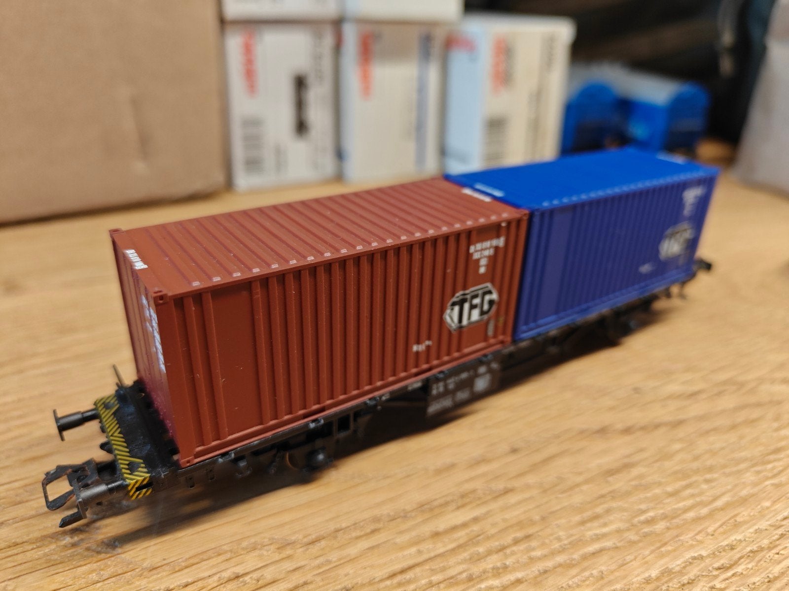 Märklin H0 4768 Containerwagon DB met 2 TFG containers, Ophalen of Verzenden, Wisselstroom, Wagon, Märklin