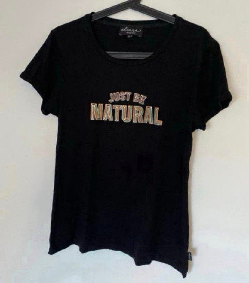 Dames shirt met tekst. Maat L. Merk. Esmara, Verzenden, Zwart, Maat 42/44 (L), Zo goed als nieuw