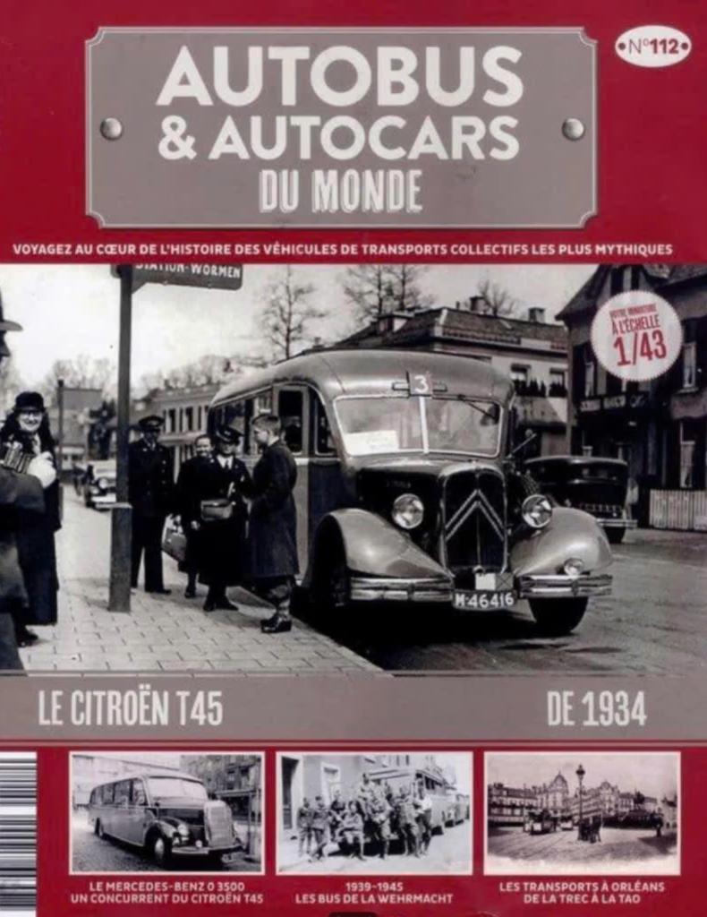 Citroen T45 1934 Rood Autobus du Monde schaal 1:43 Nr.112, Verzenden, Nieuw, Bus of Vrachtwagen, Overige merken