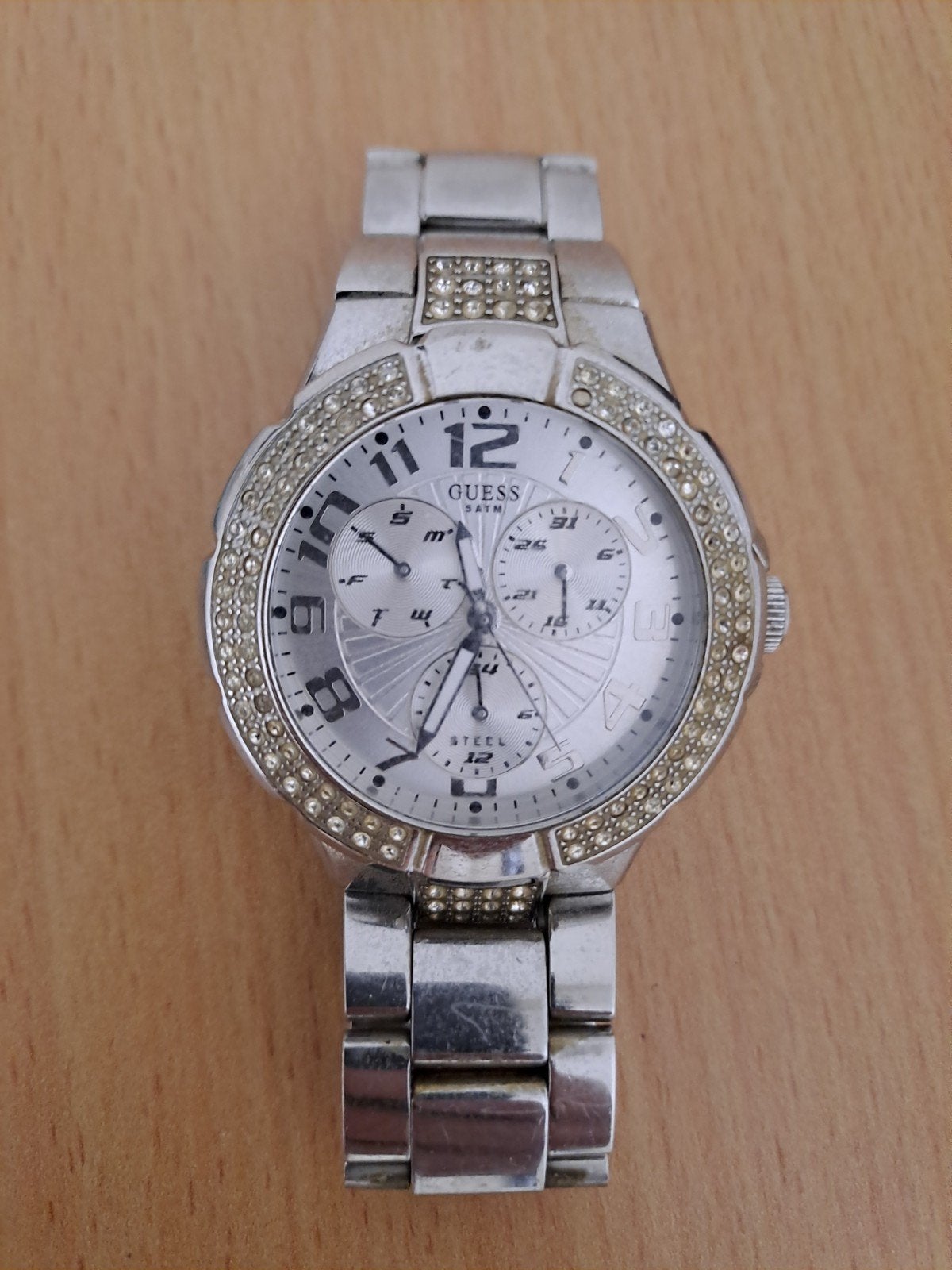 Guess Dameshorloge met Strass, Staal, Gebruikt, Staal, Guess