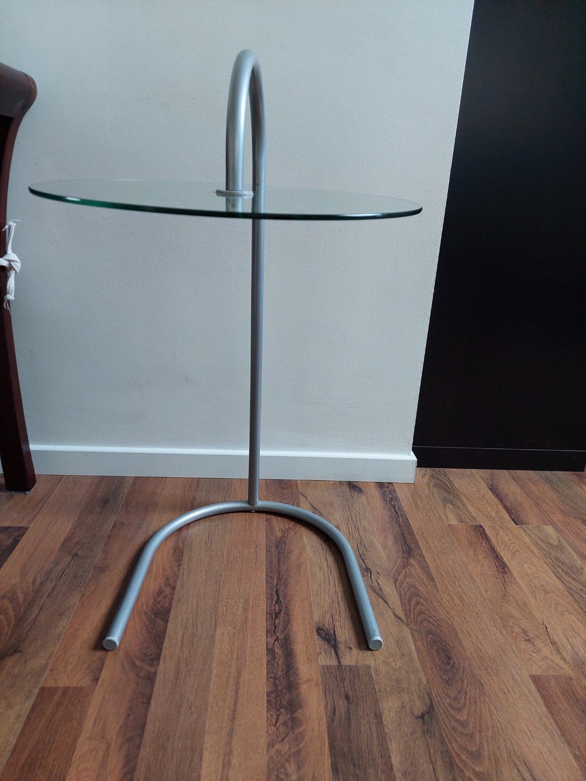 Vintage Ikea Ry bijzettafel, Huis en Inrichting, Tafels | Bijzettafels, Gebruikt, Rond, 60 cm of meer, Minder dan 55 cm, Glas