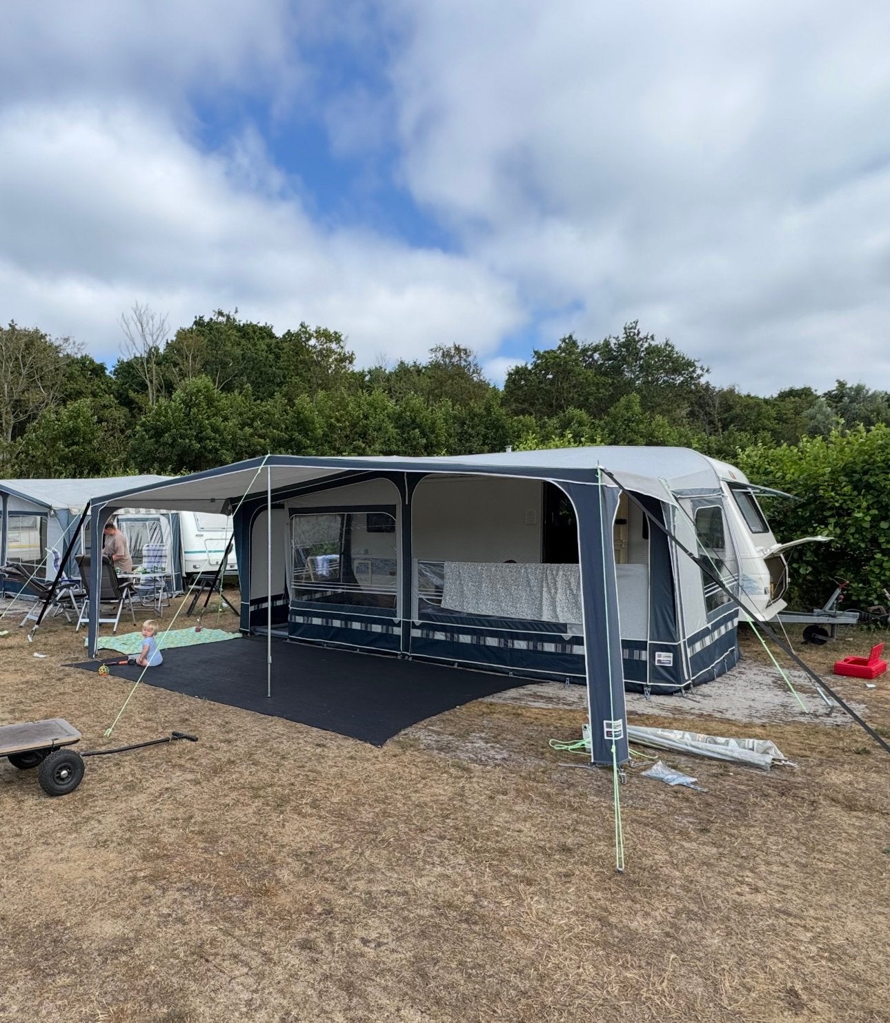 Hypercamp voortent maat 12 met aluminium frame + luifel, Caravans en Kamperen, Ophalen, Gebruikt, Overige merken