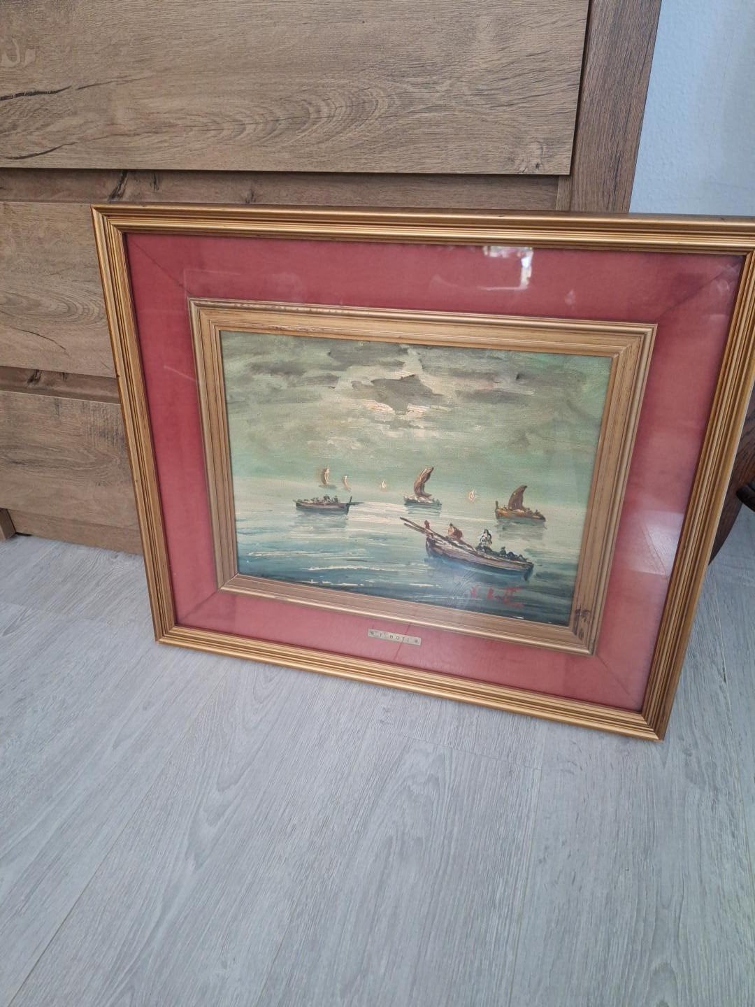Origineel olieverfschilderij E. Botte - Maritiem, Maritiem / water, Doek, Ophalen of Verzenden, Gesigneerd