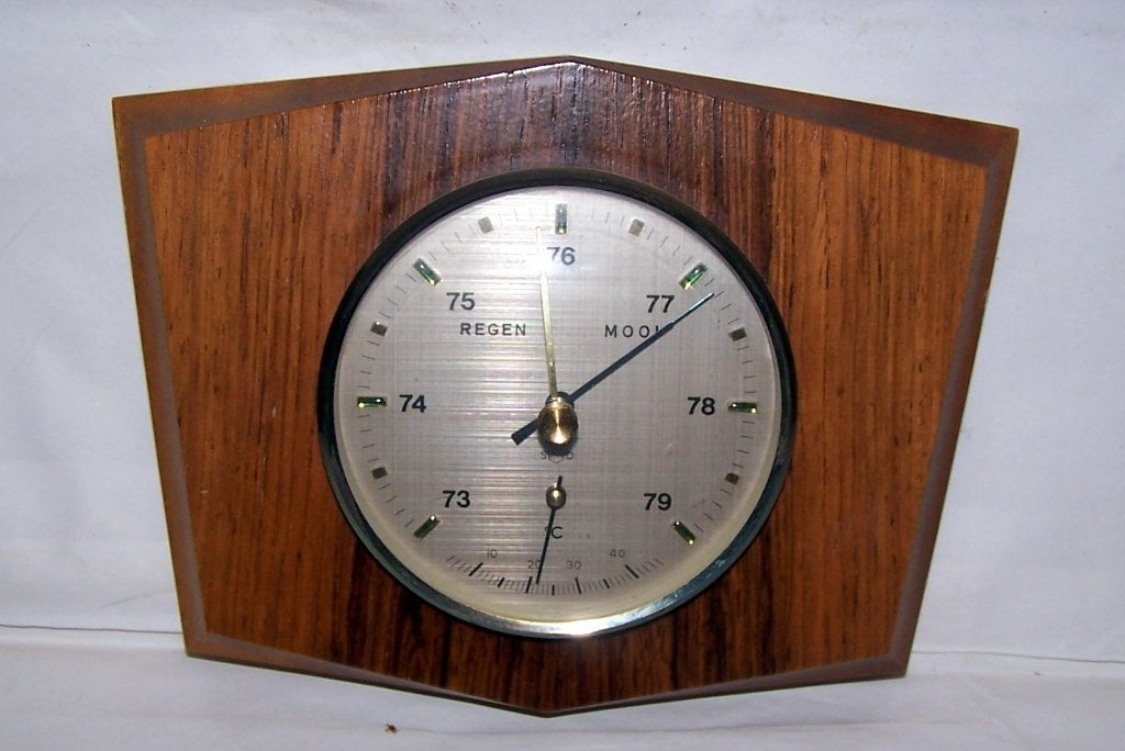 Antieke houten barometer/thermometer. Izgs., Antiek en Kunst, Ophalen of Verzenden