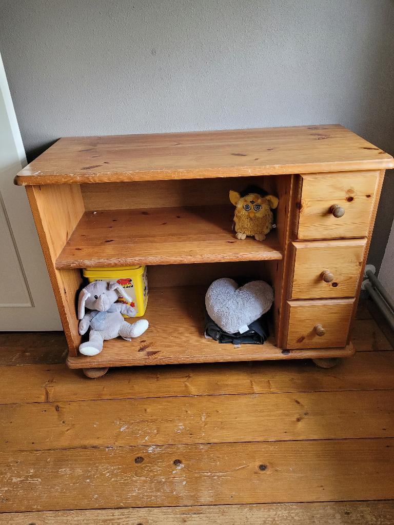 Grenen TV kastje te koop, Ophalen, Gebruikt, 50 tot 100 cm, Landelijk