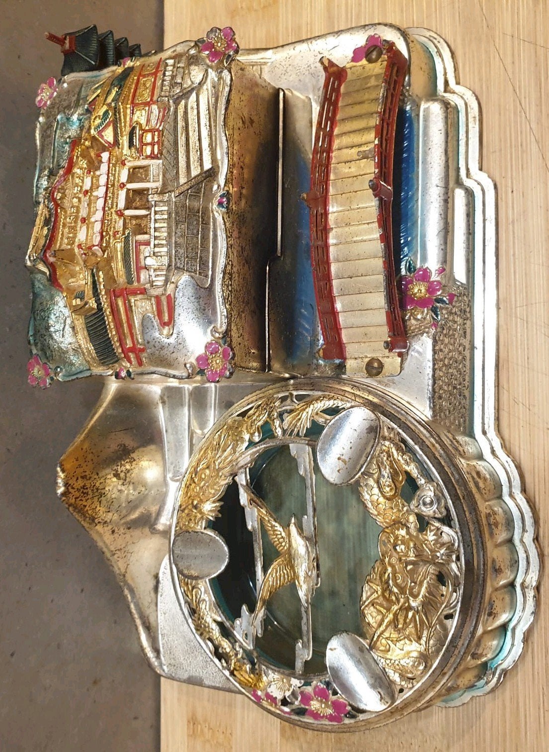 Oud muziekdoosje met asbak Sankyo Japan, Verzamelen, Ophalen, Gebruikt, Asbak