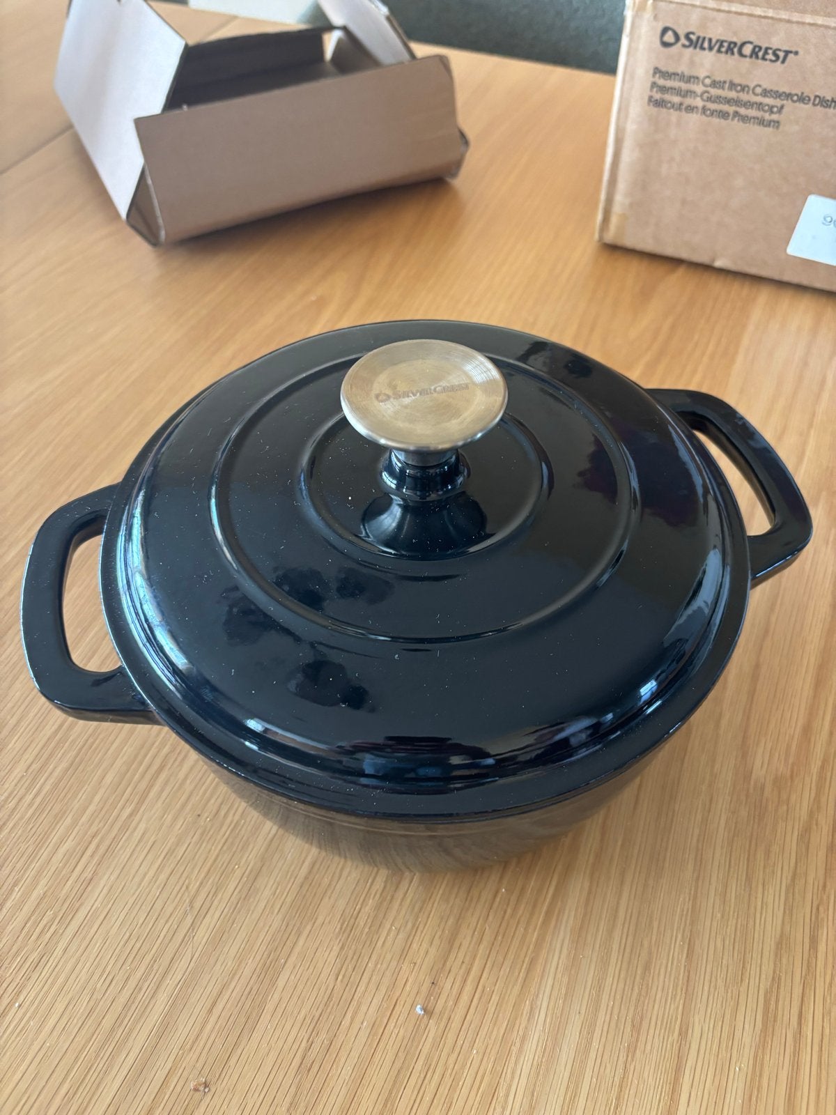 SilverCrest Premium Gietijzeren Braadpan - Zwart, 2.8L, Huis en Inrichting, Keuken | Potten en Pannen, Met deksel, Nieuw, Ophalen of Verzenden