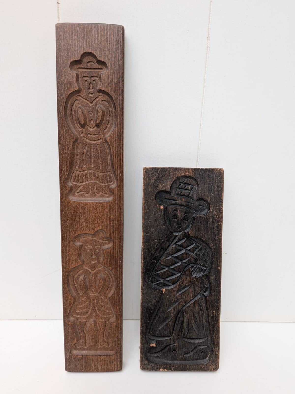 Set van 2 antieke houten speculaasplanken, Antiek en Kunst, Ophalen