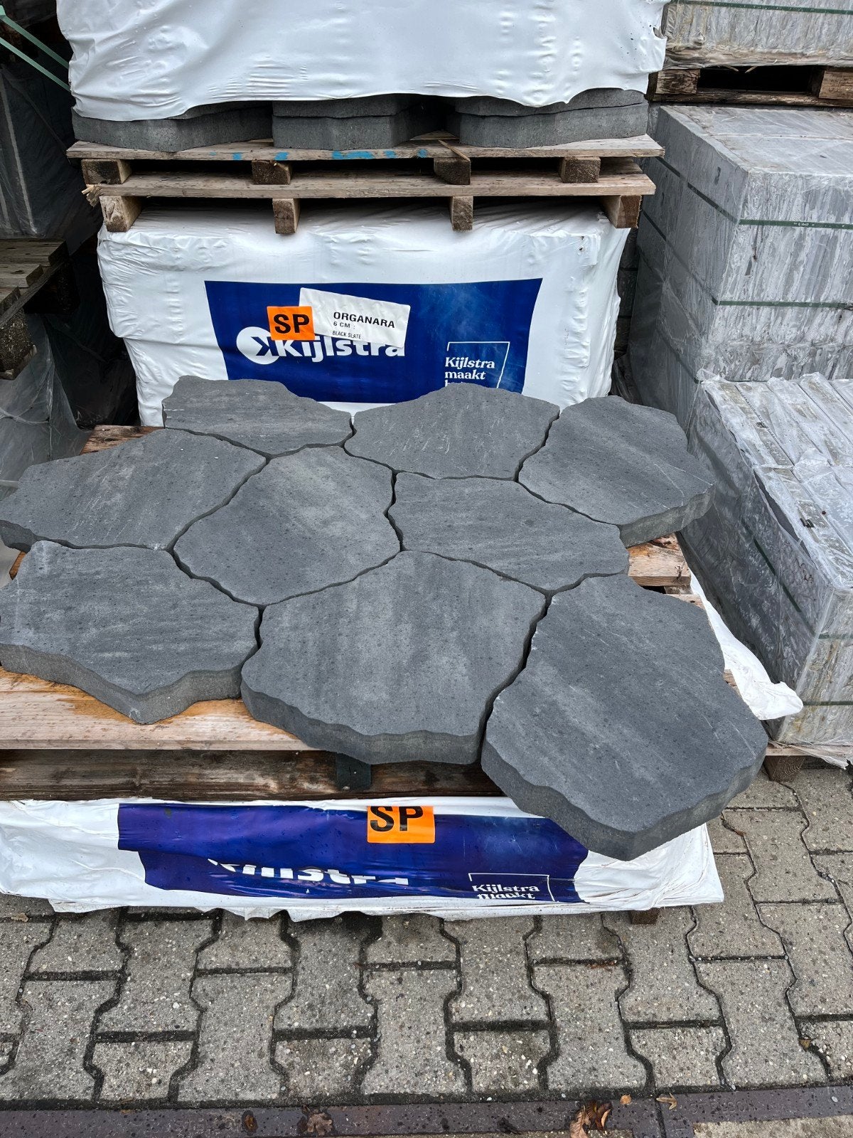 Kijlstra Terrastegels Organa Black Slate - 127,5m², Ophalen, Nieuw, Beton, Klinkers