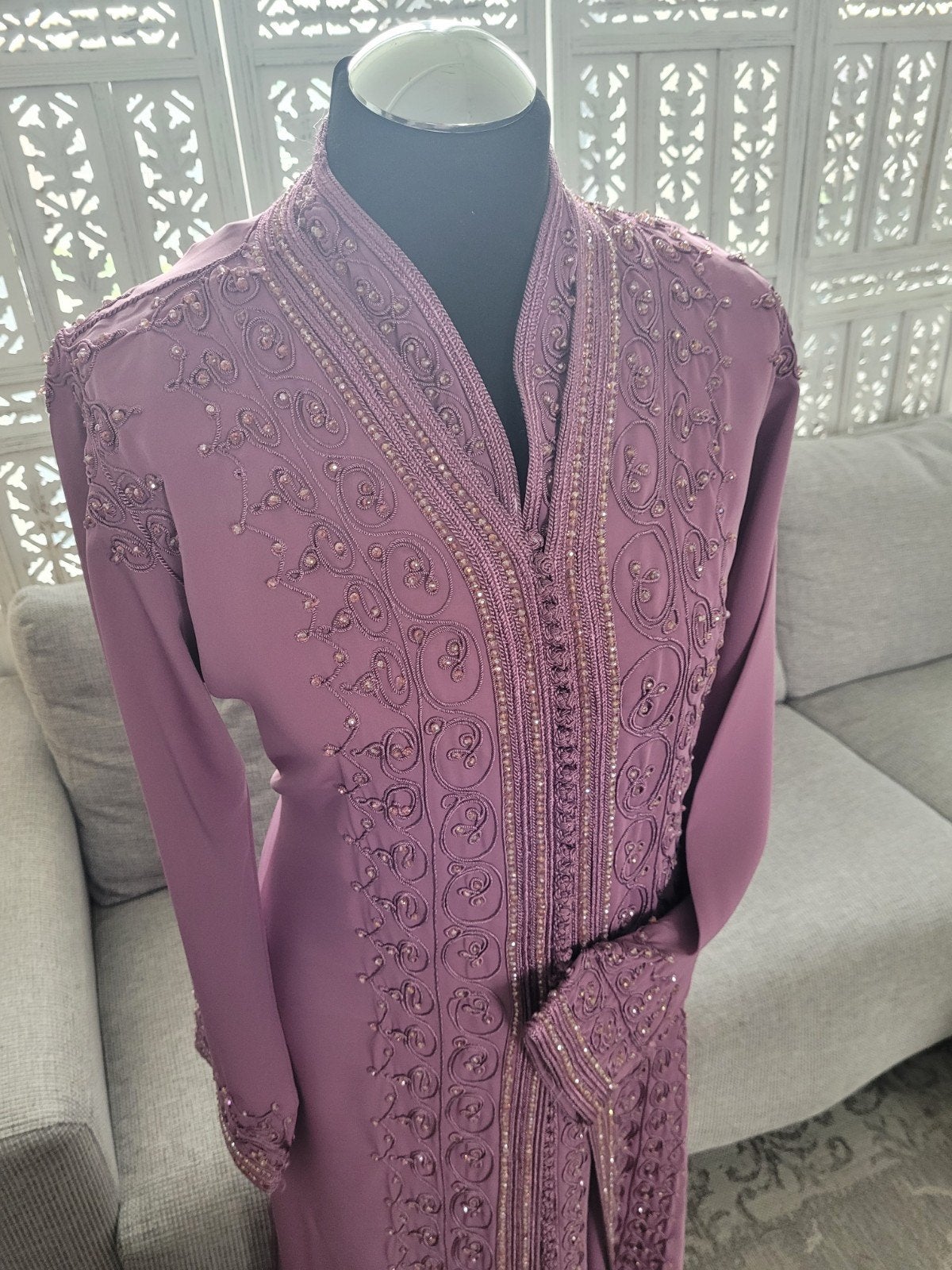 Prachtige oud roze/ paarse taksita , maat M/L, Maat 38/40 (M), Galajurk, Ophalen of Verzenden, Zo goed als nieuw