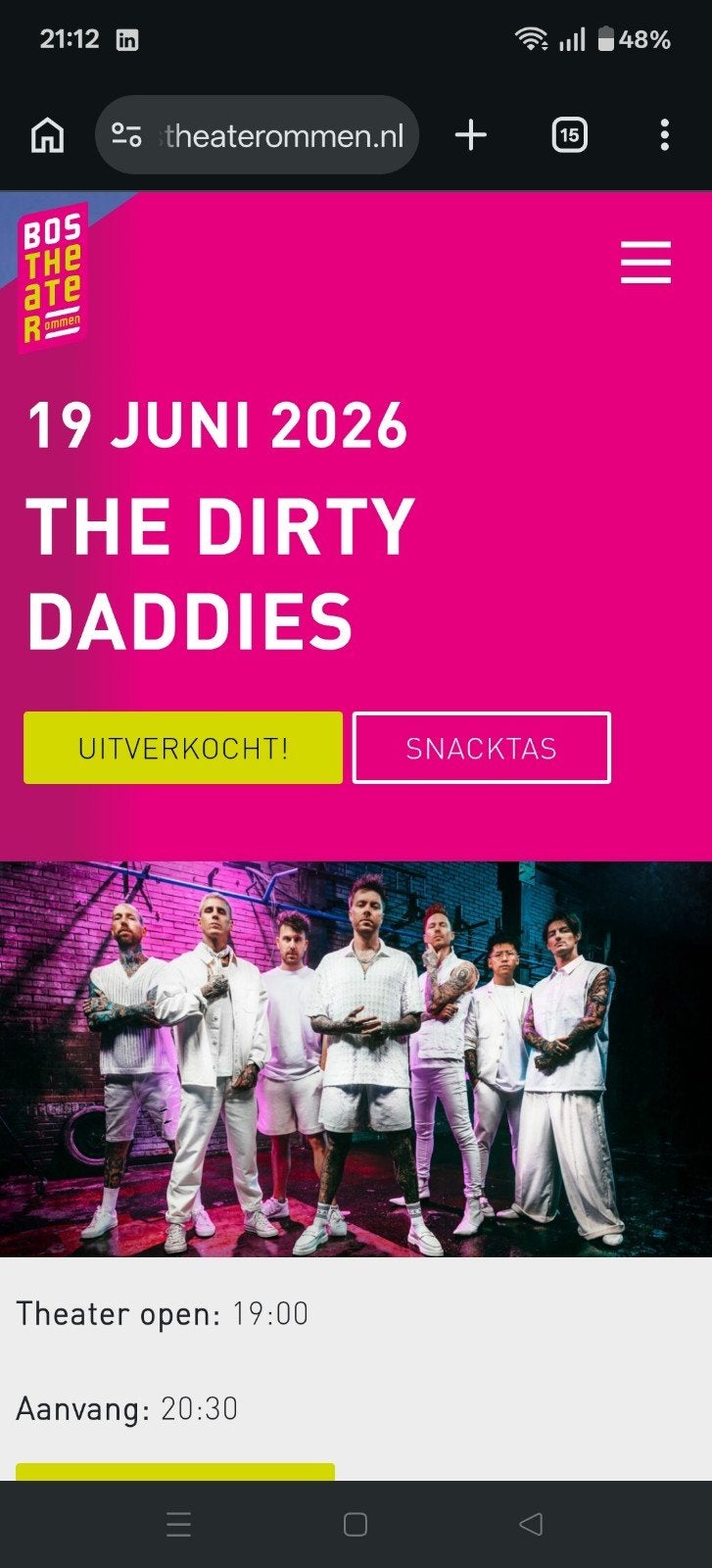 Dirty Daddies bos theater Ommen 19 juni, Tickets en Kaartjes, Eén persoon