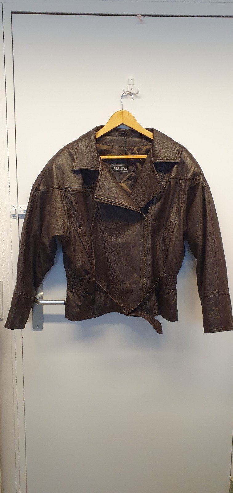 Maura Vintage Leren Bikerjack - Bruin, Maat M, Maat 38/40 (M), Bruin, Ophalen of Verzenden, Zo goed als nieuw