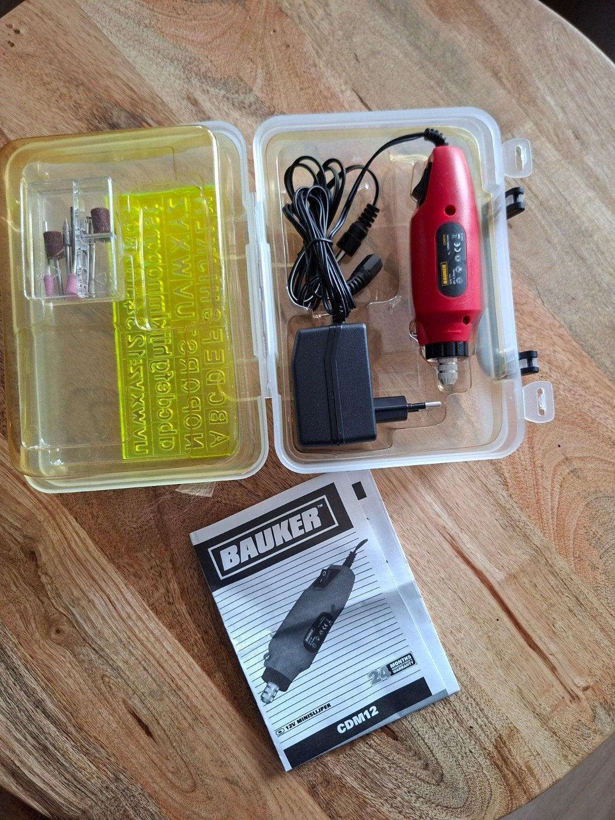 Bauker CDM12 Minislijper met accessoires, Ophalen of Verzenden, Nieuw, Minder dan 700 watt, Rechte handslijpmachine