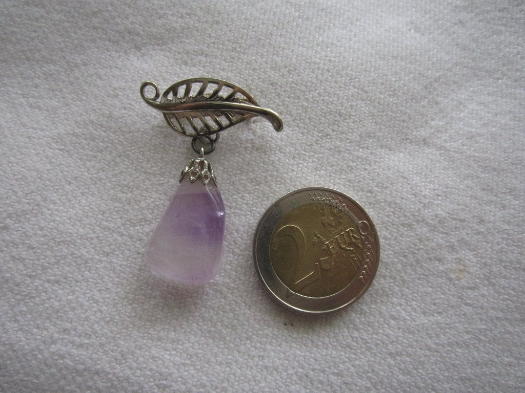 55.  Oude broche, amethist, Ophalen, Overige materialen, Broche