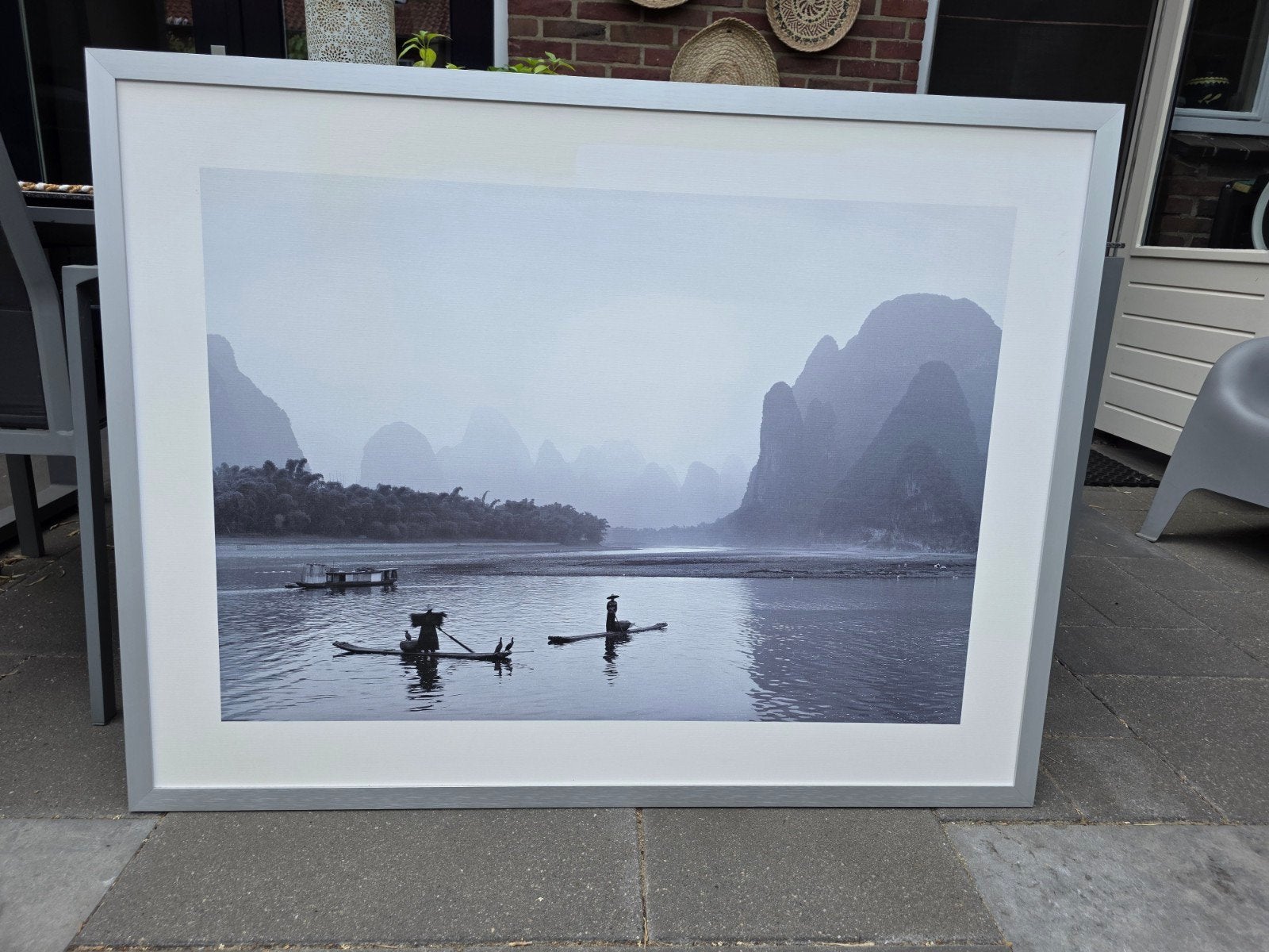 Grote aluminium lijst 118x90cm ., Antiek en Kunst, Kunst | Tekeningen en Foto's, Ophalen