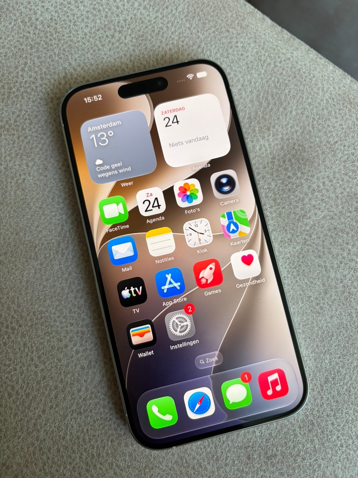 iPhone 15 Pro 128GB White Titanium – Nieuwe scherm, Ophalen, 128 GB, Wit, 88 %