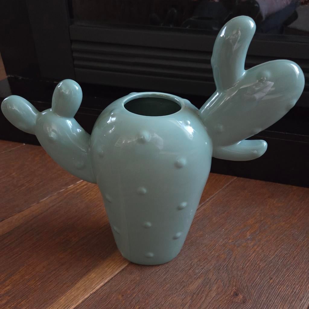 Cactus vaas eyecather, Geel, Ophalen of Verzenden, Minder dan 50 cm, Glas