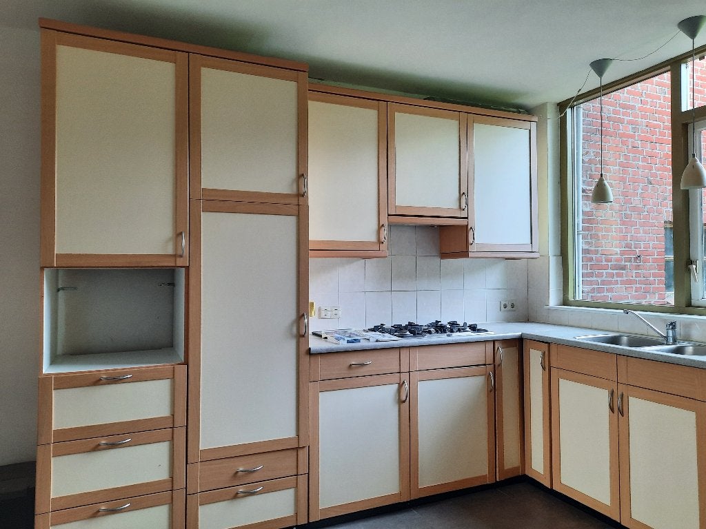 Inbouw keuken hoekopstelling 320x270 Bribus, Ophalen, Gebruikt, Crème, Hoekkeuken