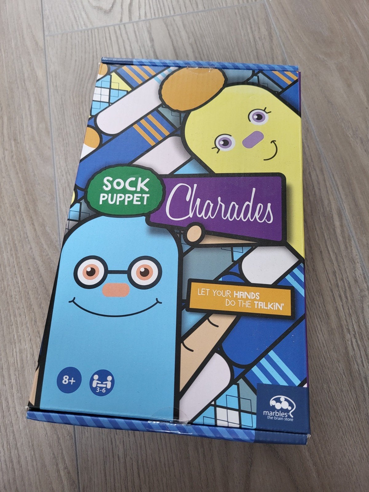 Sock Puppet Charades - Leuk gezelschapsspel, Drie of vier spelers, Ophalen, Zo goed als nieuw, Marbles
