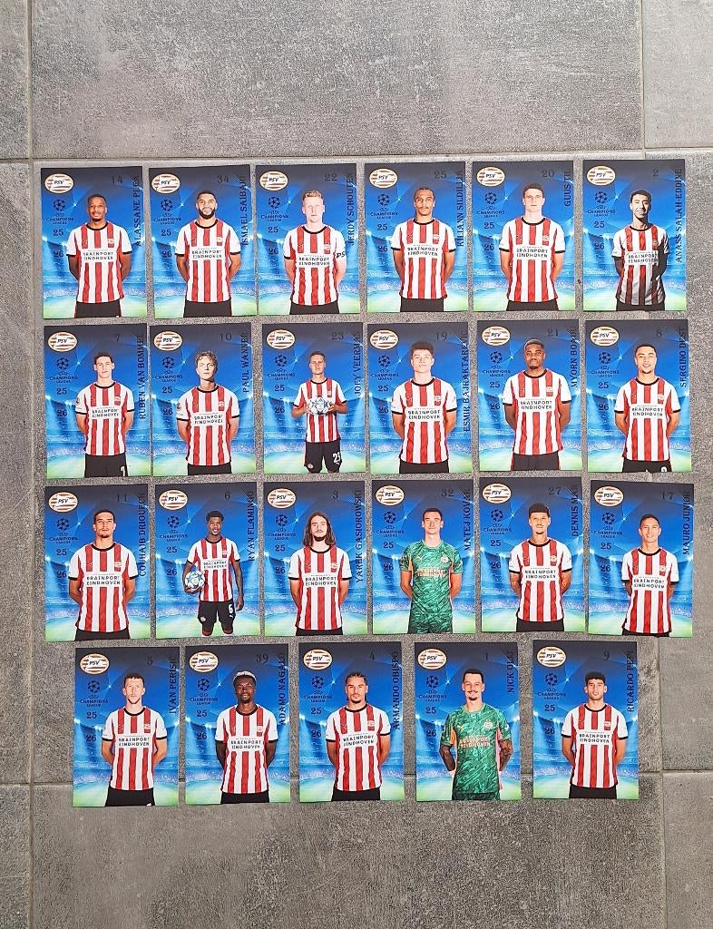 Fotoserie 23x PSV 25/26 # Veerman / Schouten / Wanner / Plea, Ophalen of Verzenden, Nieuw, PSV, Overige typen