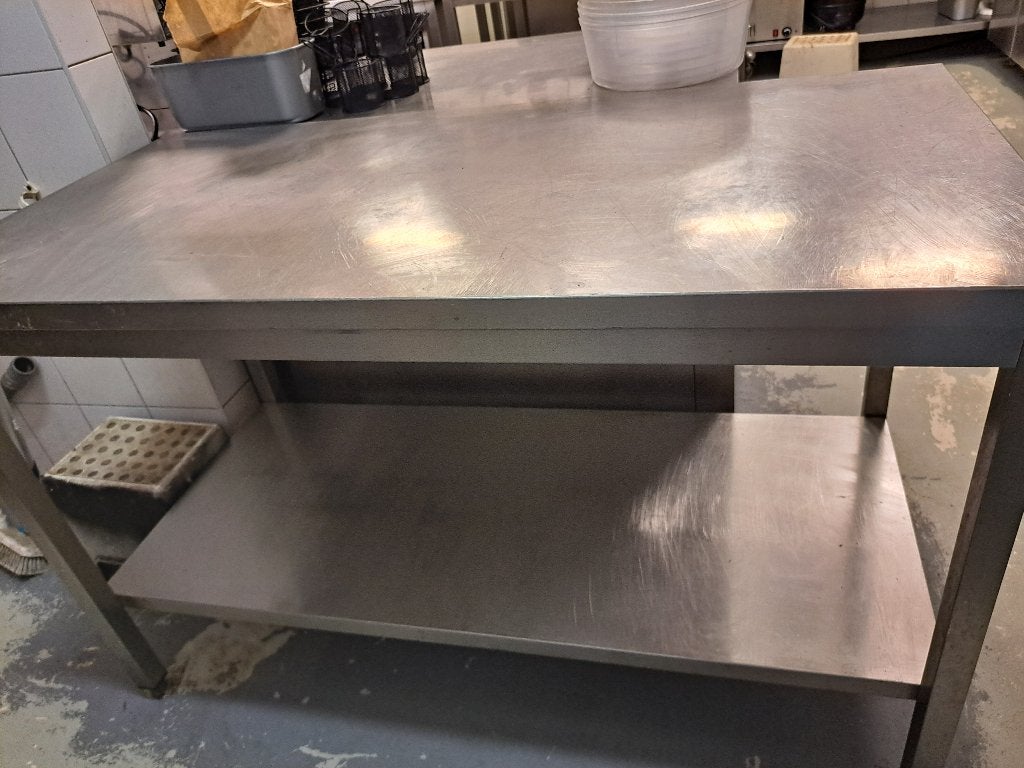 RVS Werkbank met onderblad - Professionele Keuken, Ophalen, Gebruikt