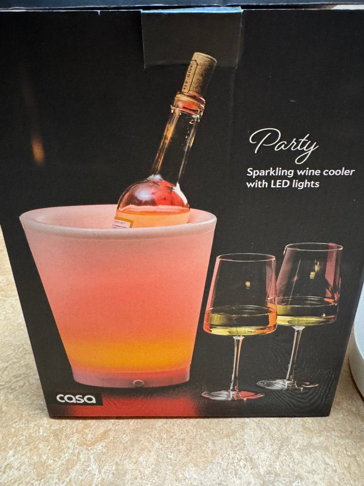 Party sparkling wine cooler met LEd lights Nieuw, Ophalen of Verzenden, Nieuw, Oranje of Koningsdag