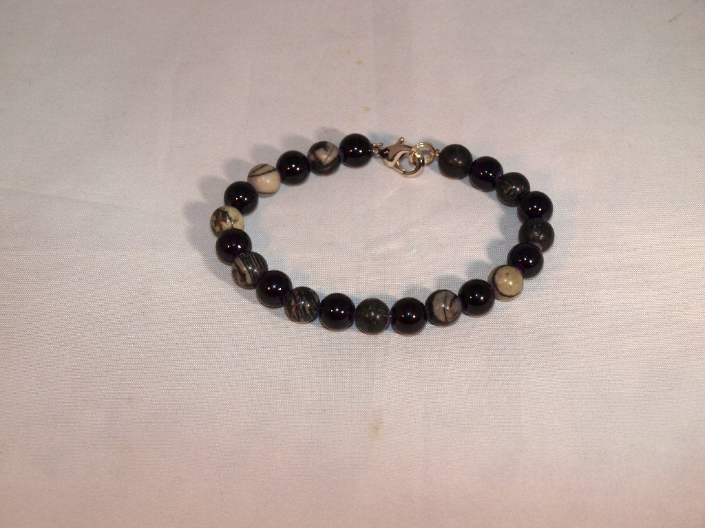 Stijlvolle kralenarmband met natuursteen en sluiting, Overige materialen, Zwart, Nieuw, Ophalen of Verzenden
