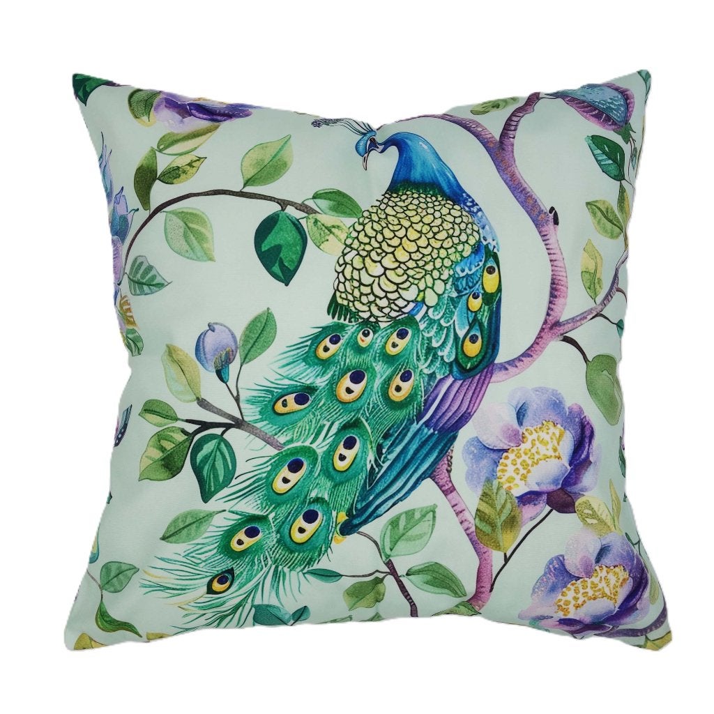 Kussenhoes Minty Peacock 45 x 45 cm, Dekussenkraam@gmail.com, Verzenden, De kussenkraam, Nieuw