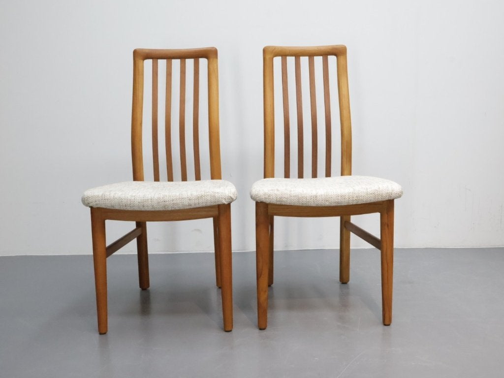 Schou Andersen Denmark /Set van 2 eetkamerstoelen / teak, Huis en Inrichting, Stoelen, Ophalen, Twee, Bruin, Denemarken