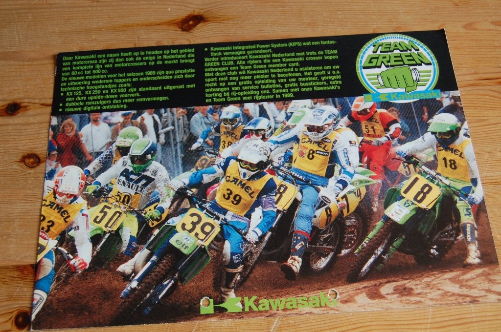Kawasaki motorcrossers team Green, Ophalen of Verzenden, Kawasaki
