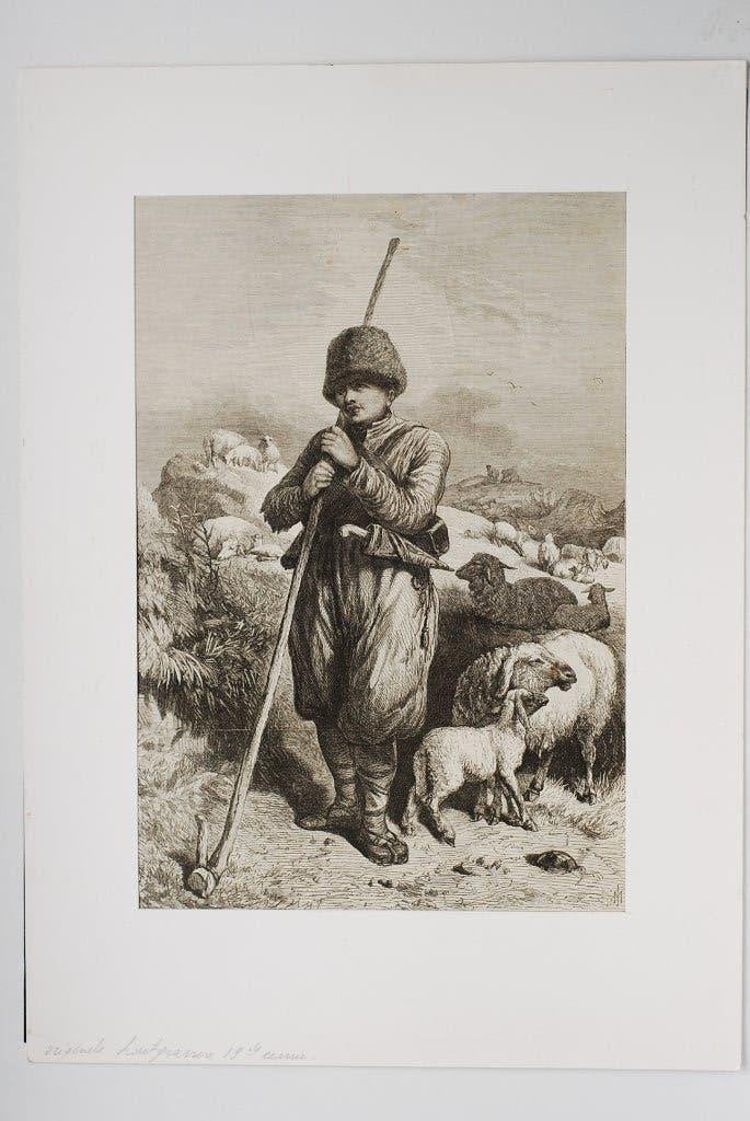 Antieke Gravure: De Tartaarse Herder (De Krim) – ILN 1869, Antiek en Kunst, Verzenden, Gravure, 1800 - 1899