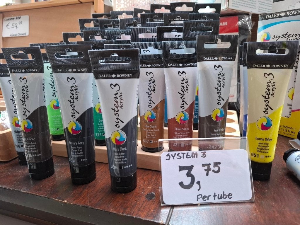 System 3 Acrylverf van Daler Rowney, tubes van 59ml, Salesbe@canson.com, Fila Benelux, Nieuw, Ophalen of Verzenden