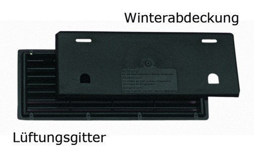 Ventilatierooster 375x150 mm, winterafdekking, kleur zwart, Ophalen, Nieuw