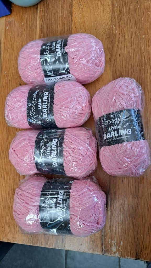 Scheepjes Little Darling Roze Garen - 5 bollen, Nieuw, Ophalen of Verzenden, Wol of Garen, Geen