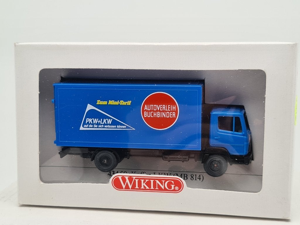 Mercedes 814 bakwagen Buchbinder Autoverhuur - Wiking 1/87, Verzenden, Zo goed als nieuw, Bus of Vrachtwagen, Wiking
