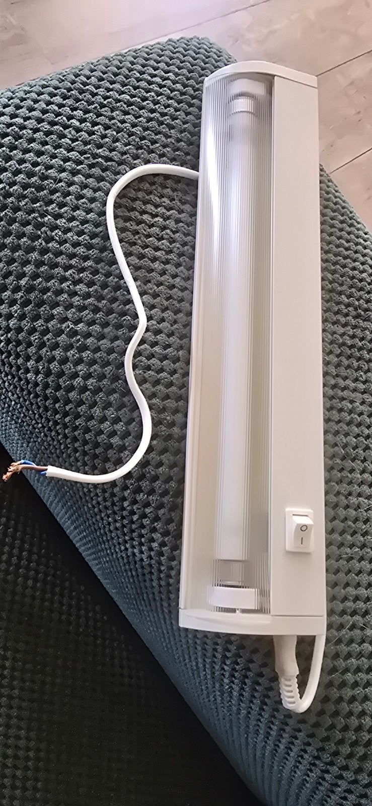 TL-lamp met schakelaar, Gebruikt, Beige, Ophalen of Verzenden, Metaal
