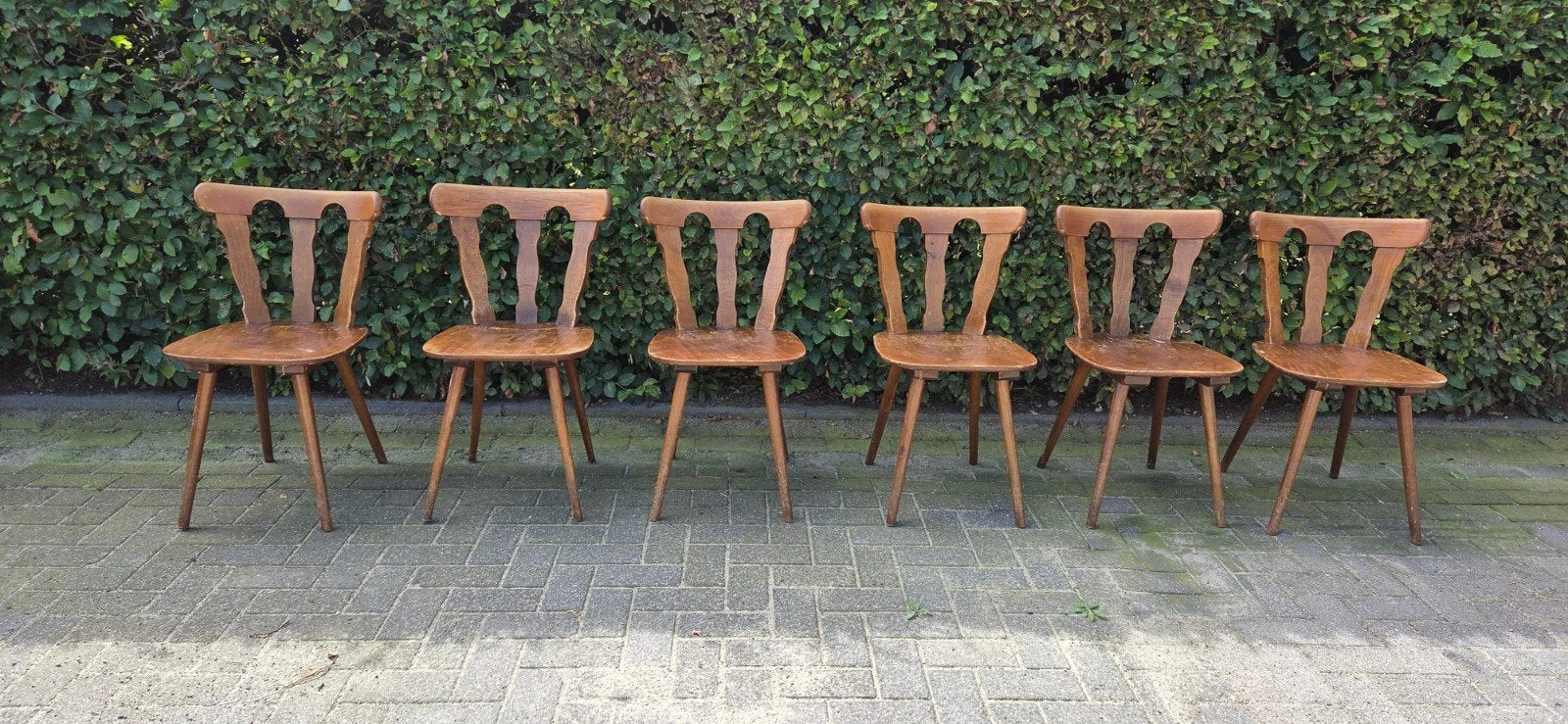 Nette retro vintage café stoelen voor mancave/thuiscafé, Gebruikt, Café, Bruin, Ophalen of Verzenden