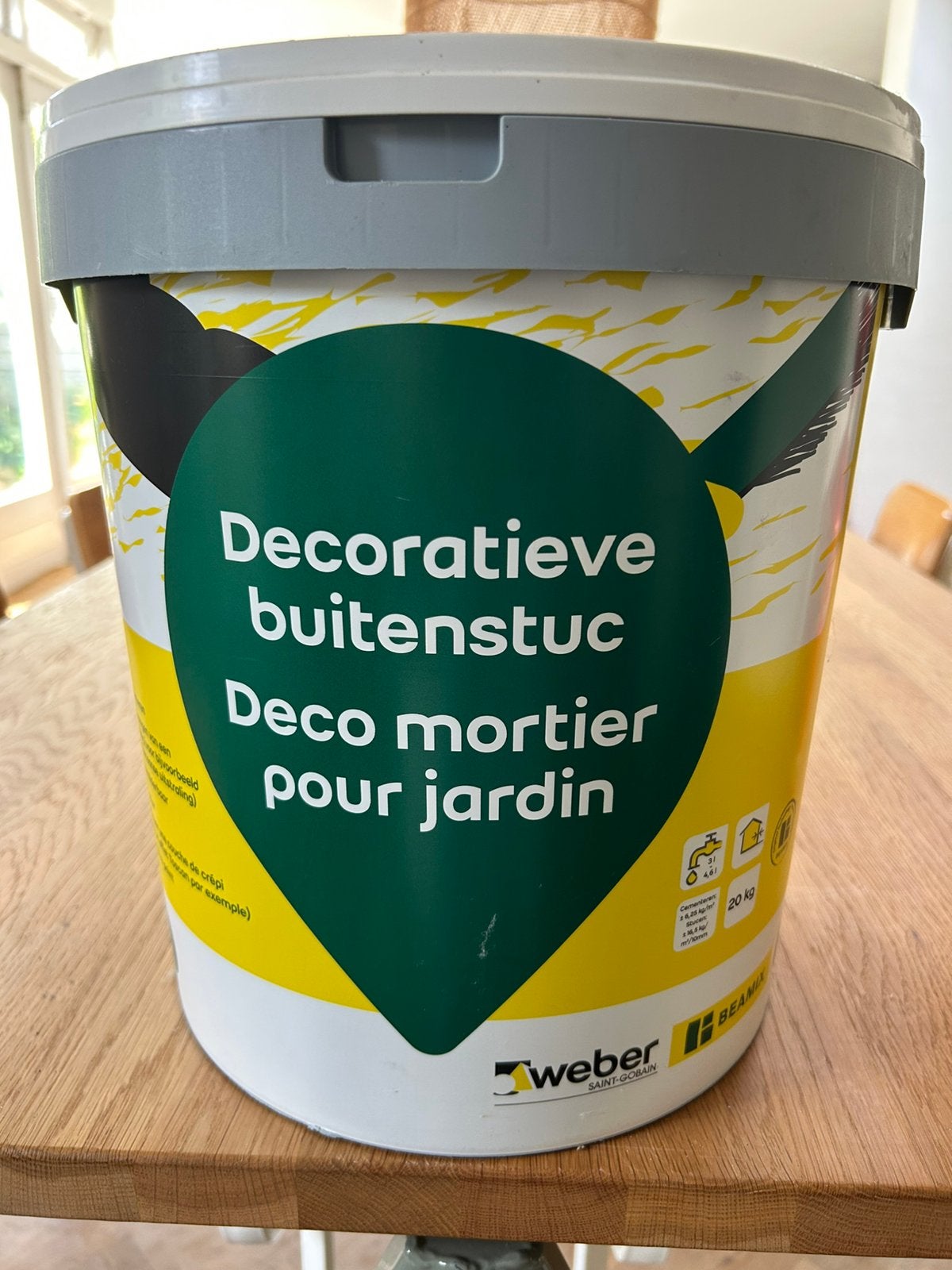 Weber Beamix decoratieve buitenstuc 20kg grijs, Ophalen, Nieuw