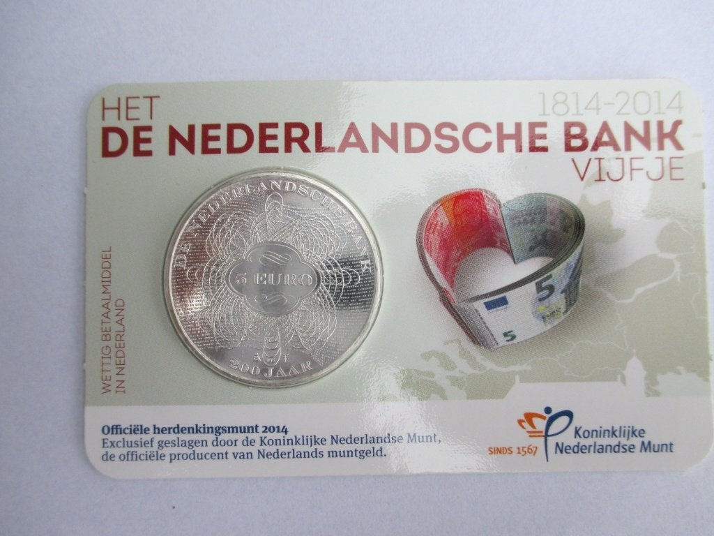 Coincard het de Nederlandsche bank vijfje 2014, Postzegels en Munten, Munten | Nederland, Ophalen of Verzenden, Koningin Beatrix