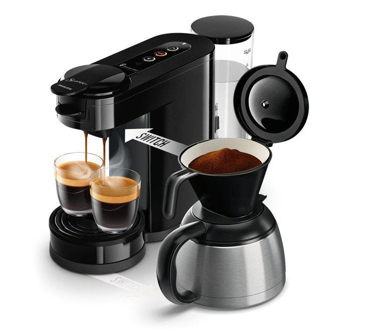 Philips Senseo Switch HD6592/64 koffiemachine, Ophalen, Afneembaar waterreservoir, 4 tot 10 kopjes, Gemalen koffie