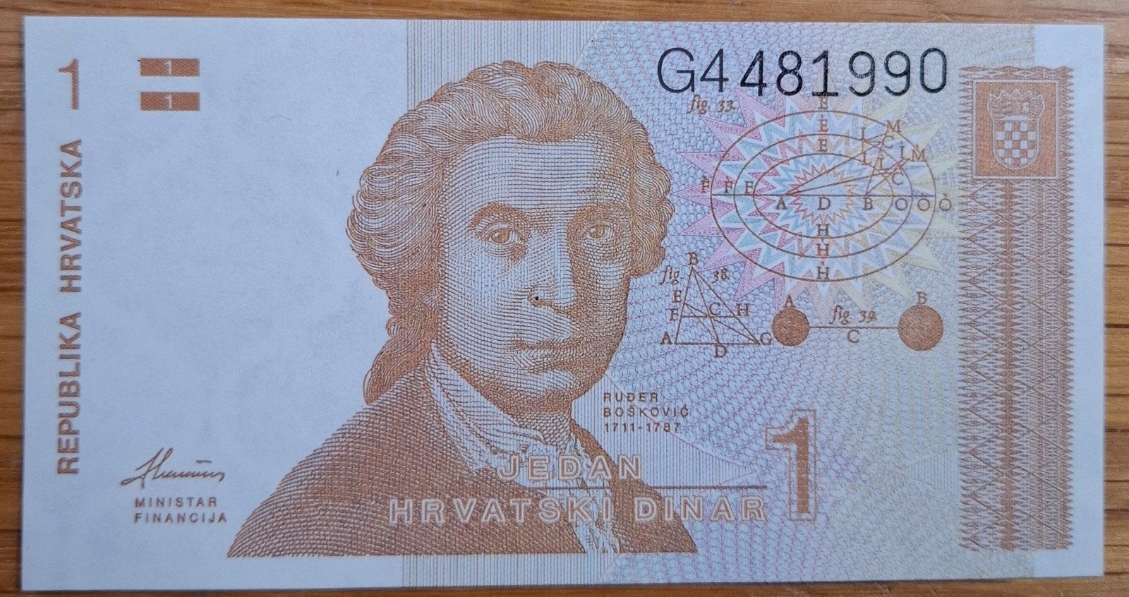 26a# Croatie 1 Dinar 1991 P16, Ophalen of Verzenden, Overige landen