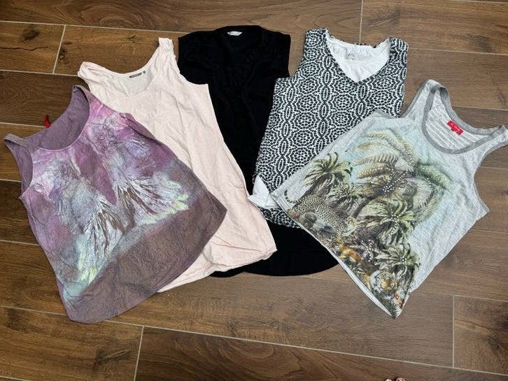 Vijf  shirts, mouwloos, Overige kleuren, Maat 42/44 (L), Ophalen of Verzenden, Zonder mouw