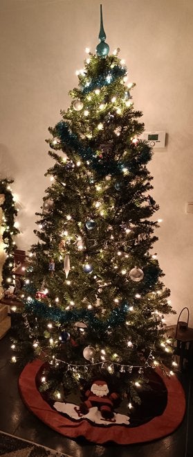 Kunstkerstboom met verlichting 210cm, Ophalen, Gebruikt