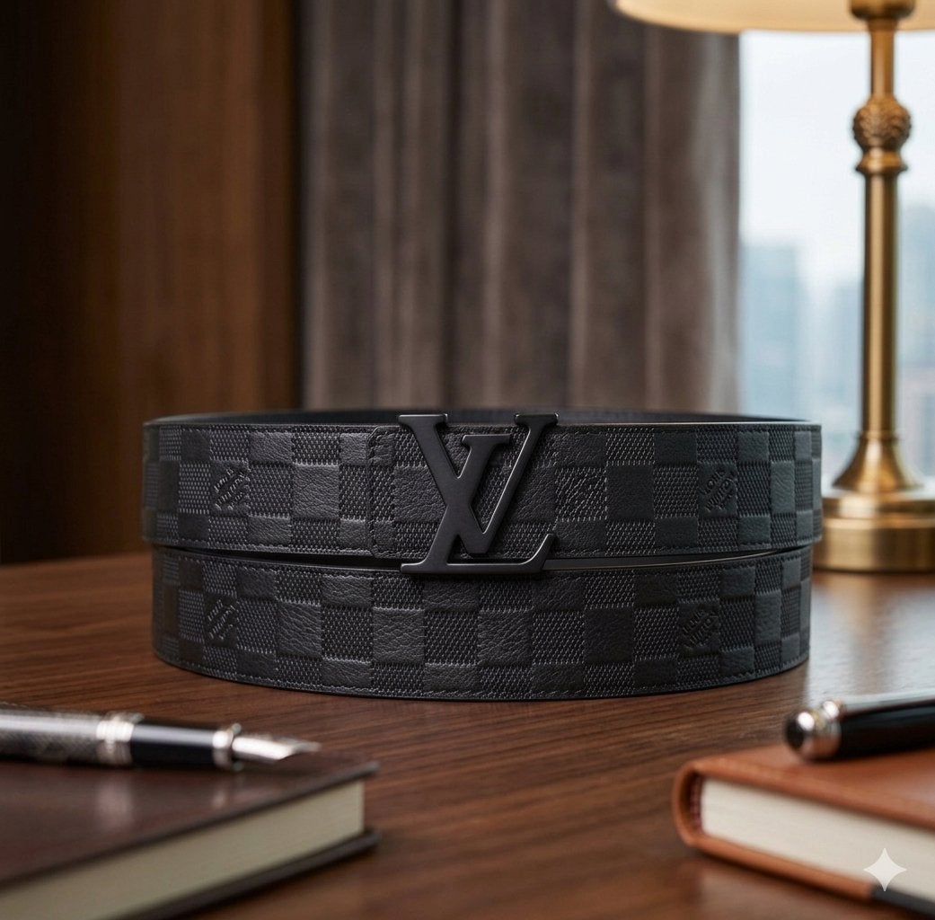 Louis Vuitton Riem Zwart met LV Gesp, Kleding | Heren, Riemen en Ceinturen, Zo goed als nieuw, Riem of Ceintuur, Echt leder, Zwart