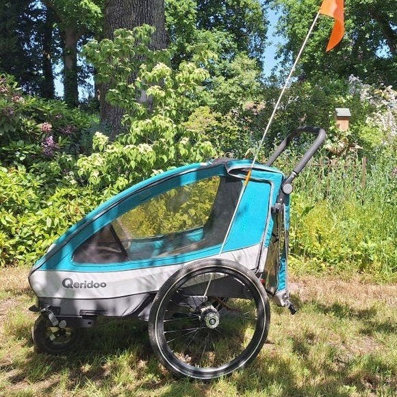 Queridoo Sportrex 1 fietskar - met extra's!, Ophalen, Gebruikt, Opvouwbaar, Kinderkar