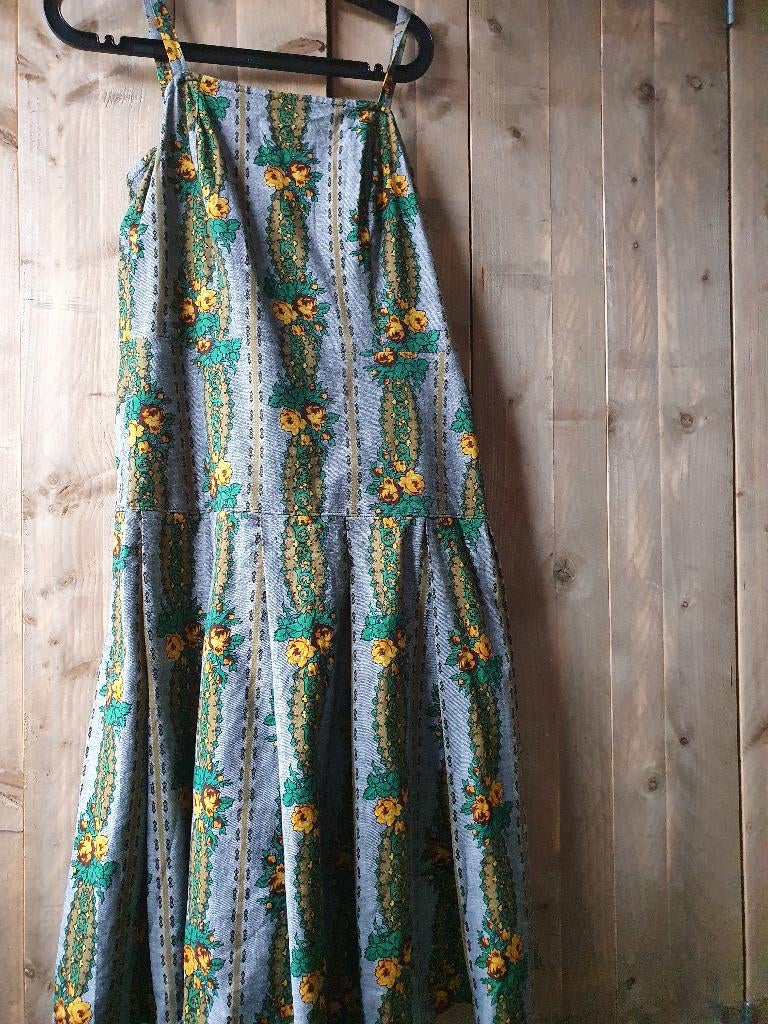Hippy vintage folk retro bloemetjes zomerjurk maat M, Kleding | Dames, Jurken, Maat 38/40 (M), Ophalen of Verzenden, Vintage, Grijs